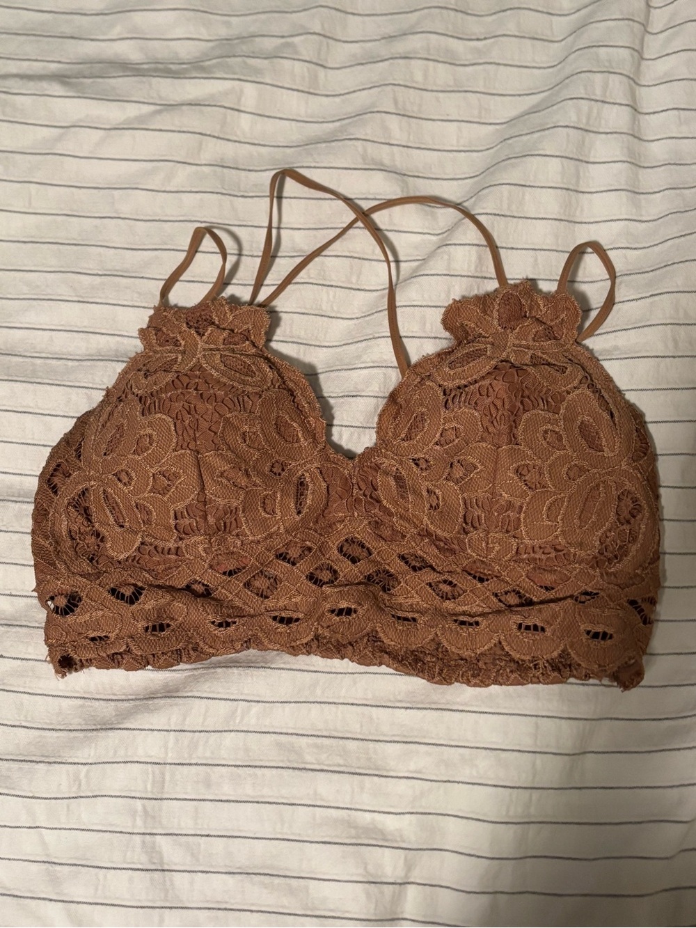 Lace Bralette in Brown - Soft Strappy Women's Intimates
